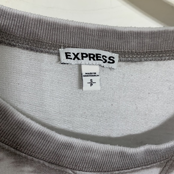 Express burn out cotton long sleeve graphic lace sugar skulls crystal pullover s - Picture 3 of 6